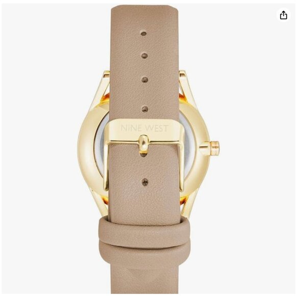 Nine West Women's Tan Gold Tone Strap Watch NEW - Picture 7 of 10